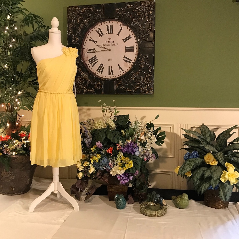 Short yellow prom Cocktail party dress